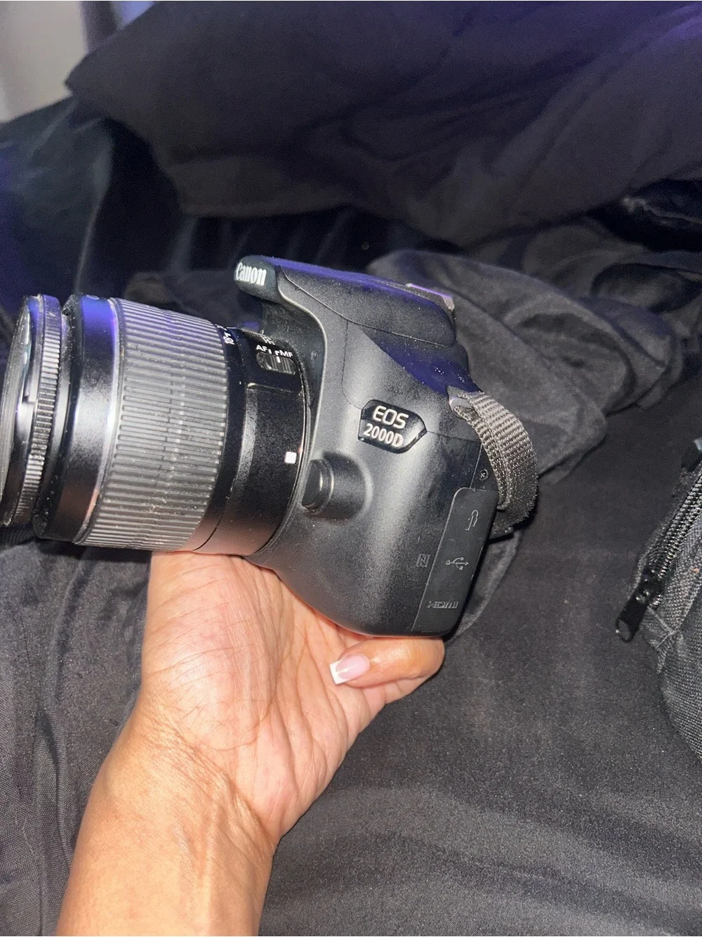 Canon Black DSLR with 18-55mm Lens
